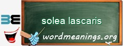 WordMeaning blackboard for solea lascaris
